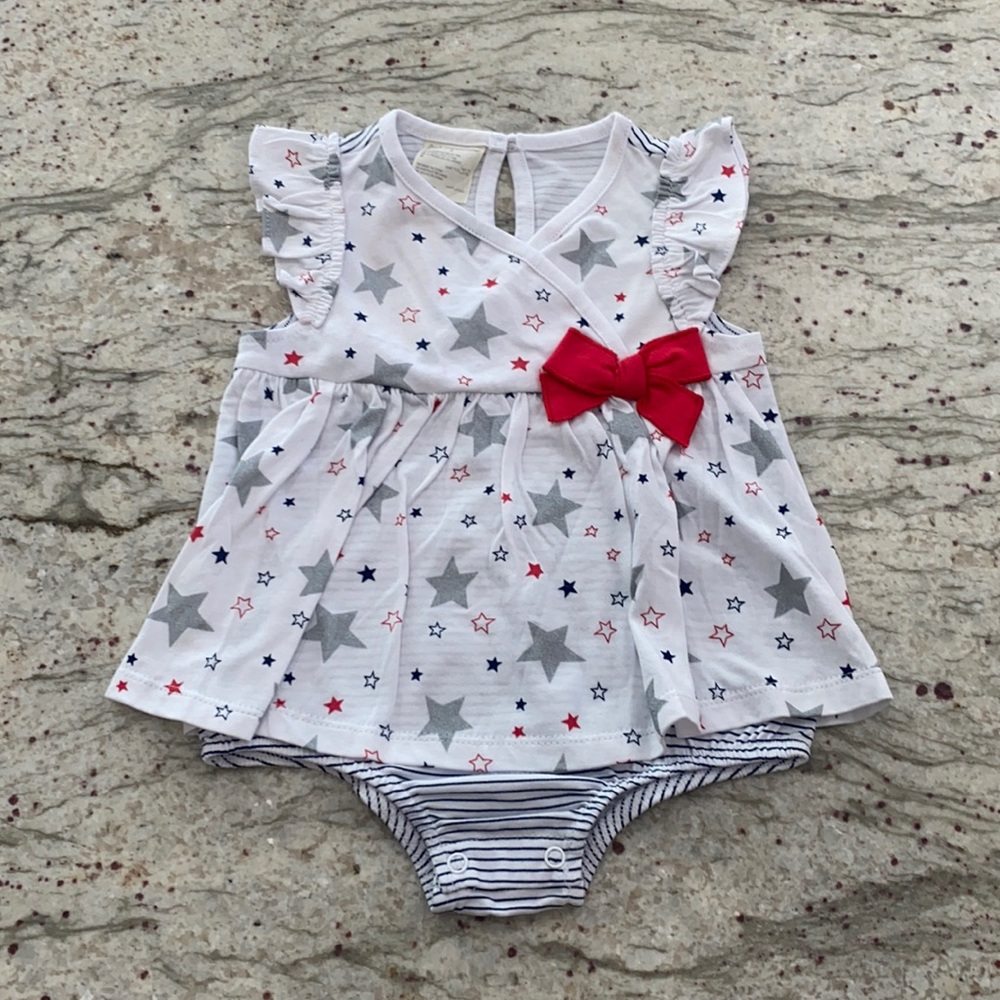 First Impressions Patriotic Star Play Suit  12M